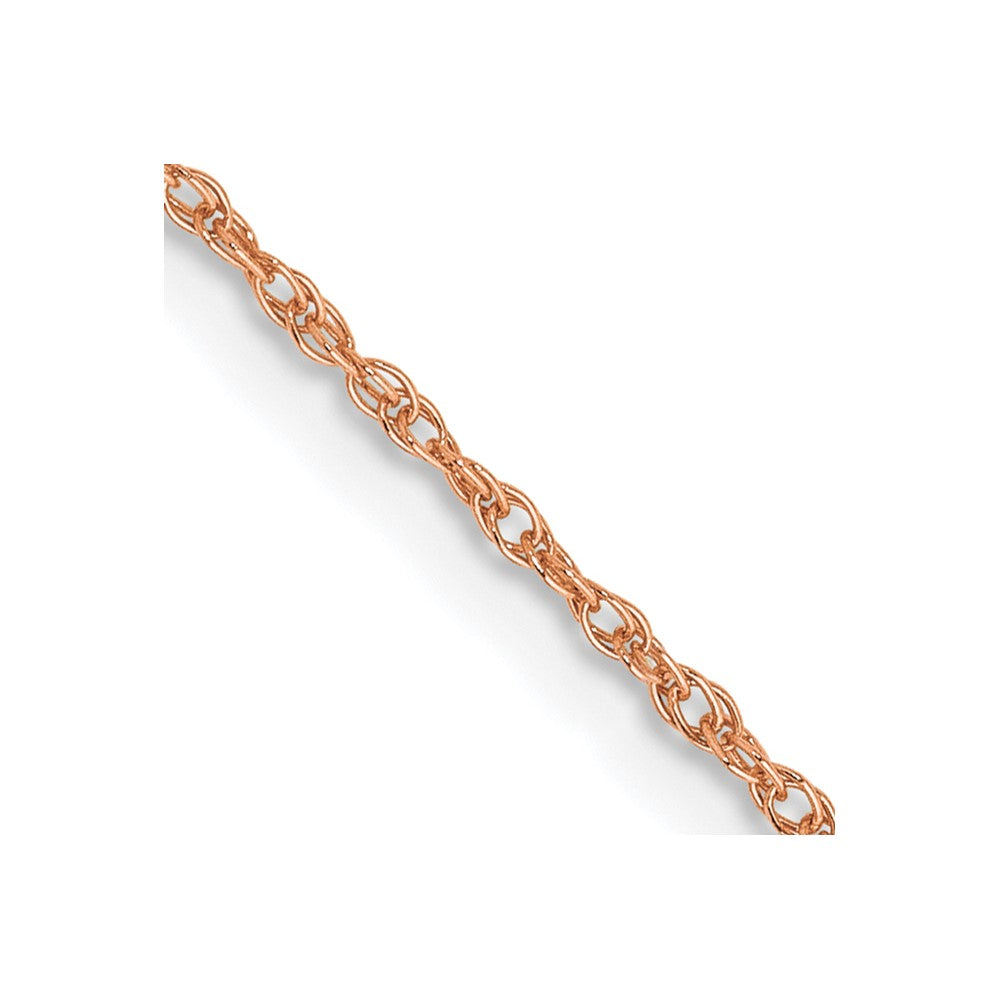 14K Rose Gold 24 inch .8mm Baby Rope with Spring Ring Clasp Chain