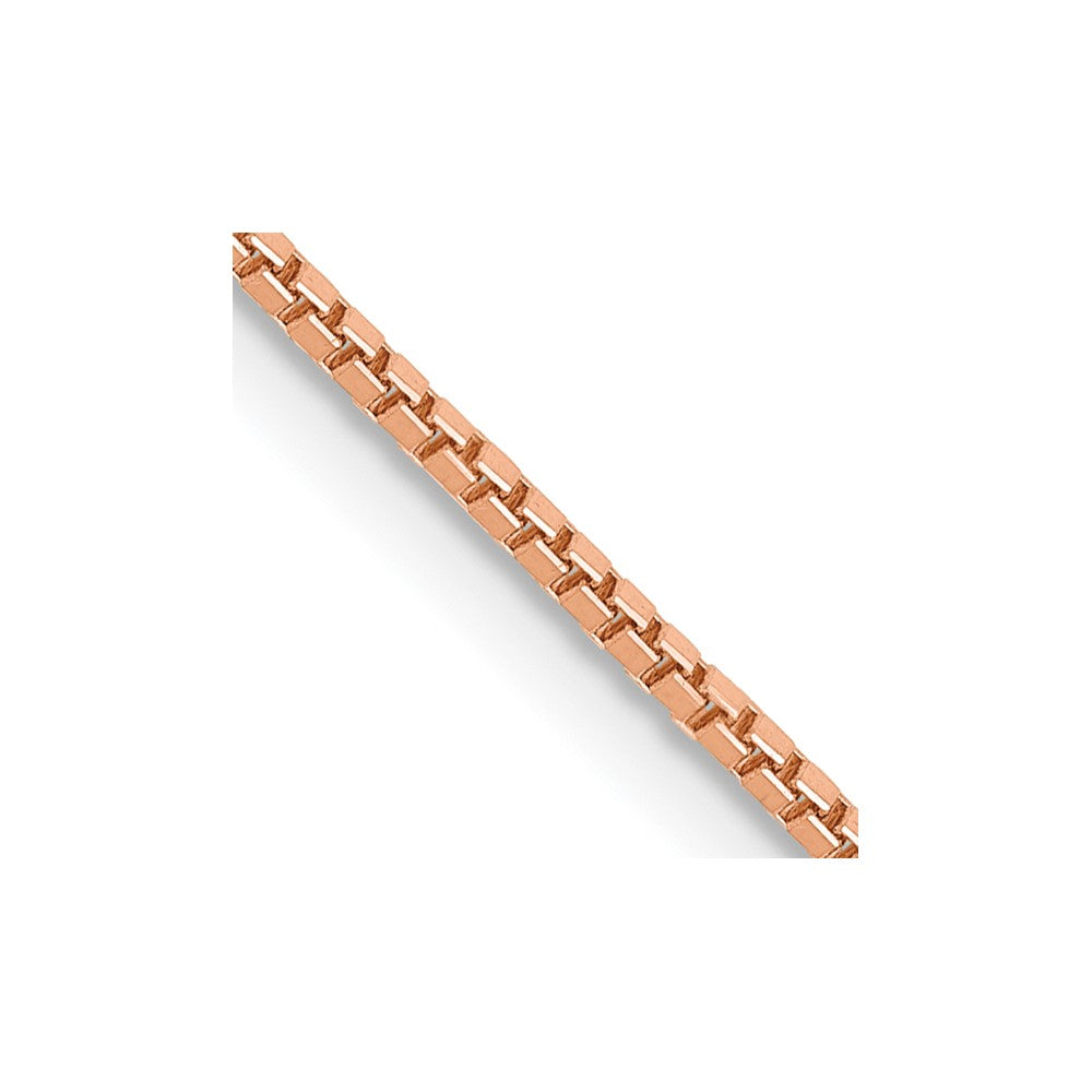 14K Rose Gold 20 inch 1mm Box Link with Lobster Clasp Chain