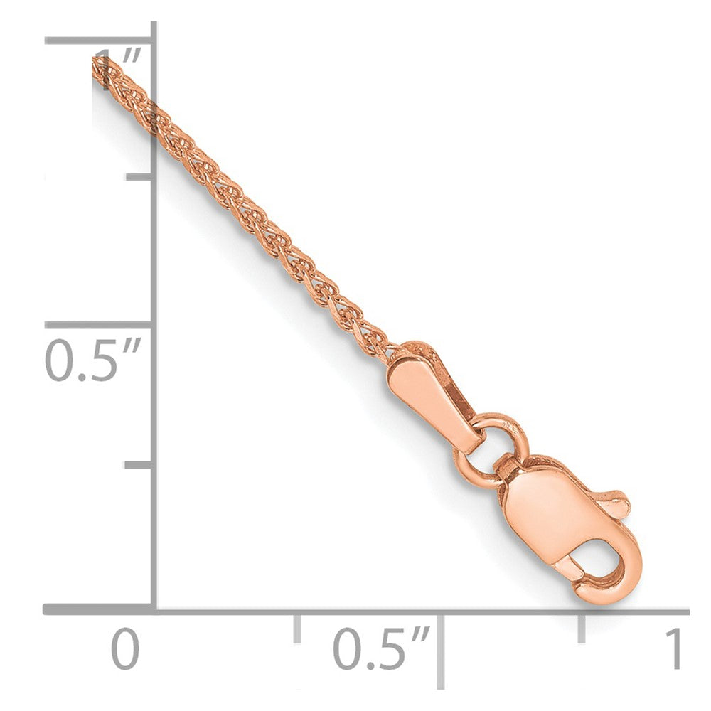 14K Rose Gold 7 inch 1.25mm Diamond-cut Spiga with Lobster Clasp Bracelet