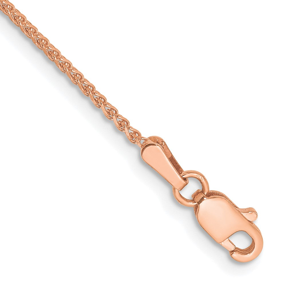 14K Rose Gold 7 inch 1.25mm Diamond-cut Spiga with Lobster Clasp Bracelet