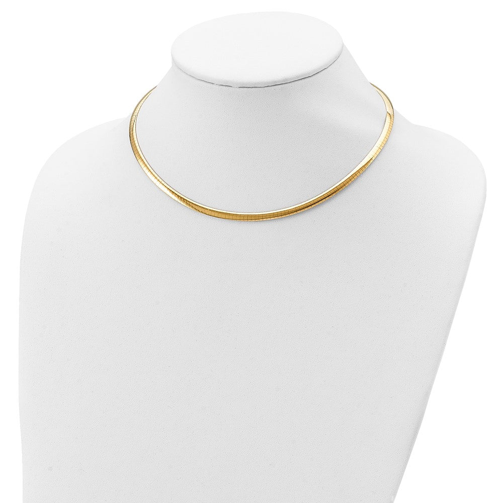 Sterling Silver Gold-plated 4mm Reversible w/2in ext Cubetto Chain