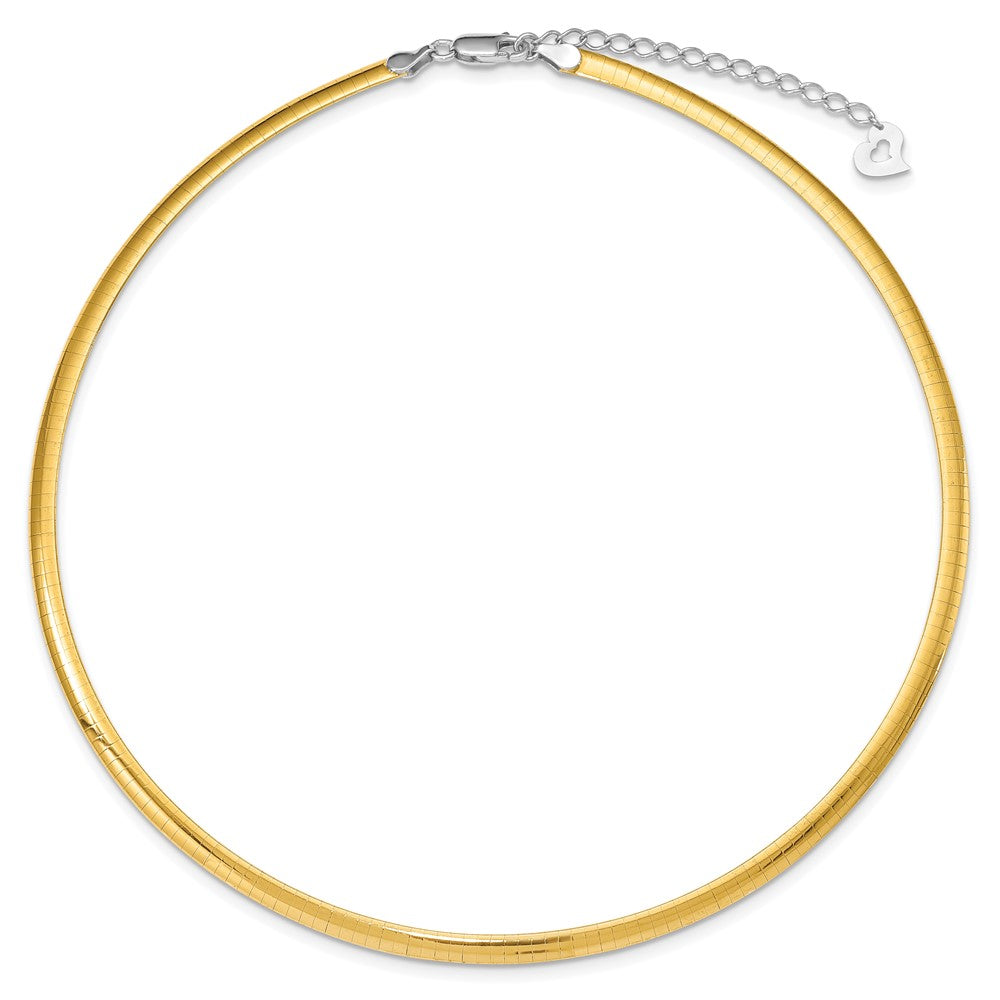 Sterling Silver Gold-plated 4mm Reversible w/2in ext Cubetto Chain