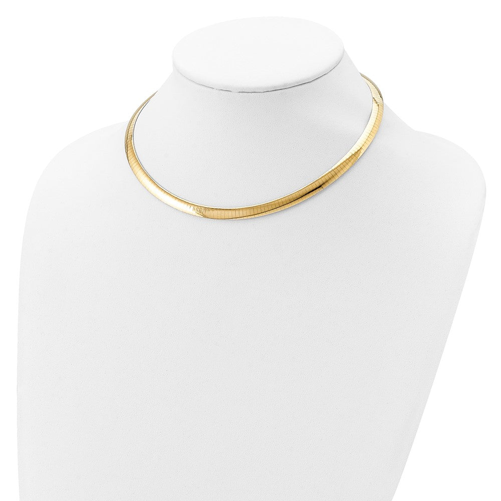 Sterling Silver Gold-plated 6mm Reversible w/2in ext Cubetto Chain