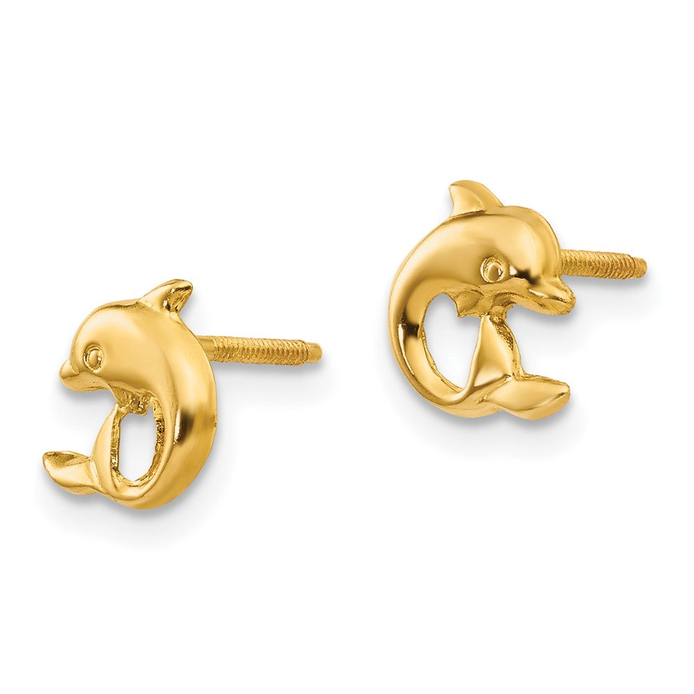 14k Madi K Dolphin Post Screwback Earrings