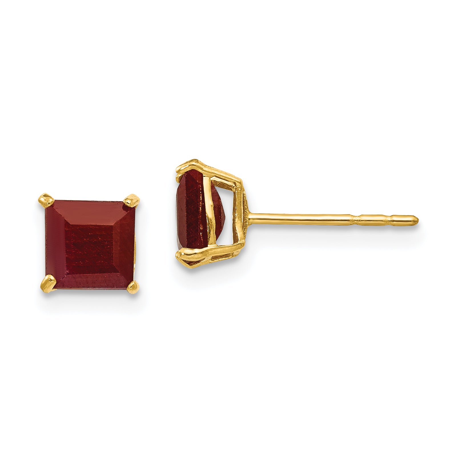 14k Madi K Ruby 5mm Square Post Earrings SE2297