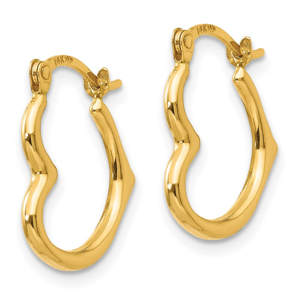 14k Madi K Heart Shaped Hollow Hoop Earrings