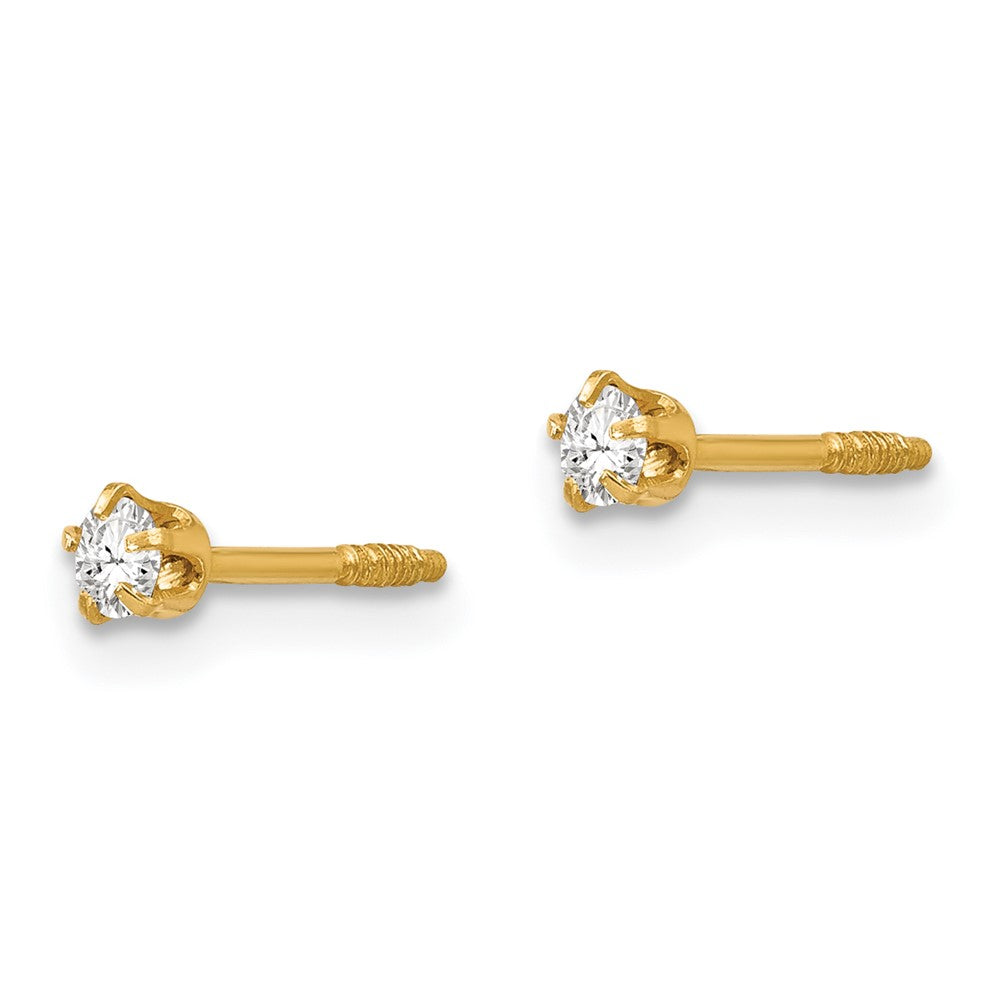 14k Madi K Polished Reversible Crystal & 3mm Ball Earrings