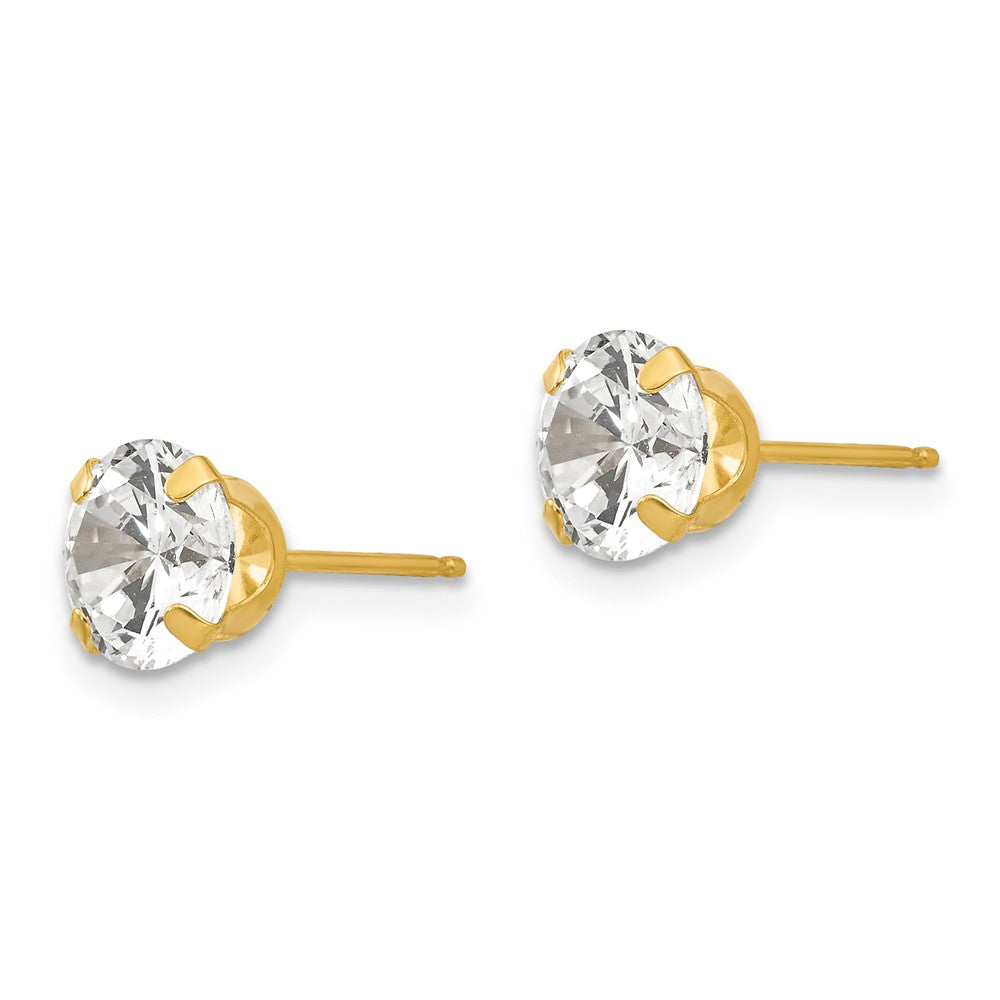 14k Madi K 6.5mm CZ Post Earrings