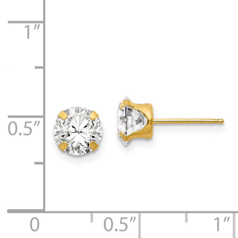 14k Madi K 6.5mm CZ Post Earrings