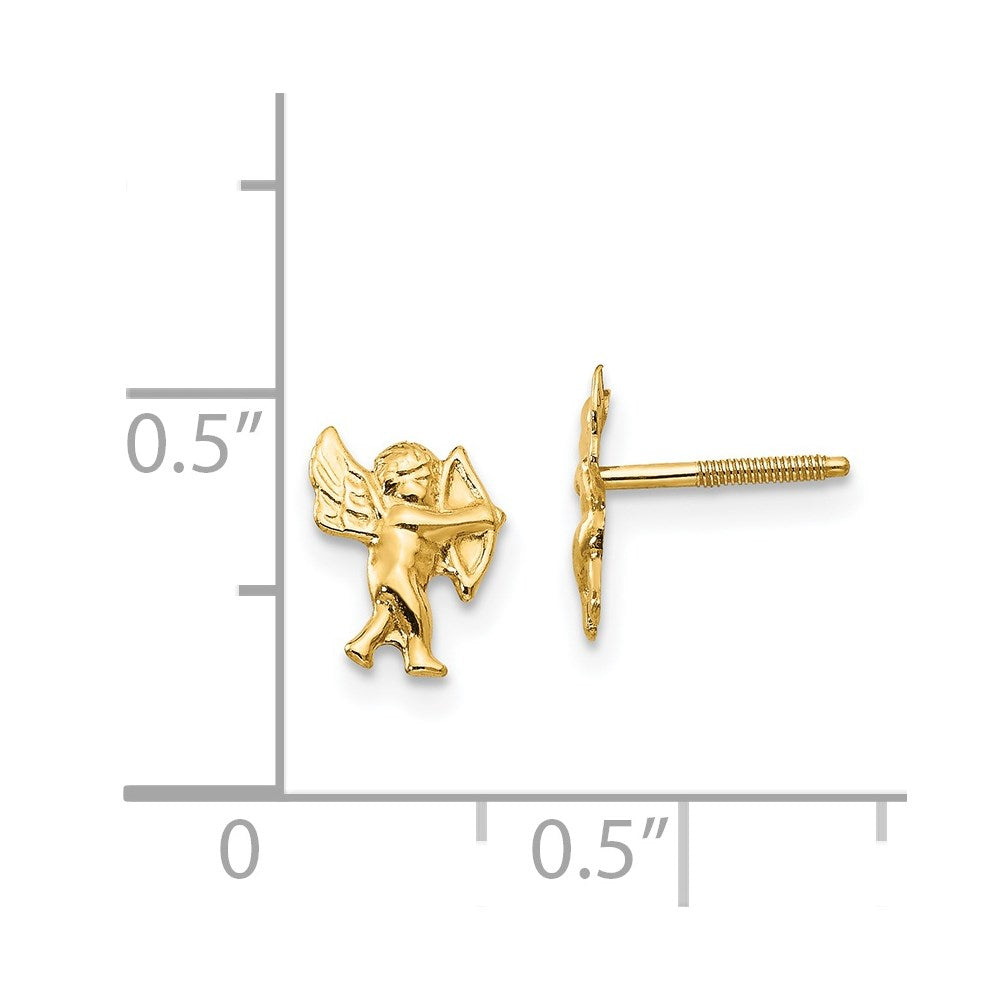 14k Madi K Polished Cupid Screwback Earrings