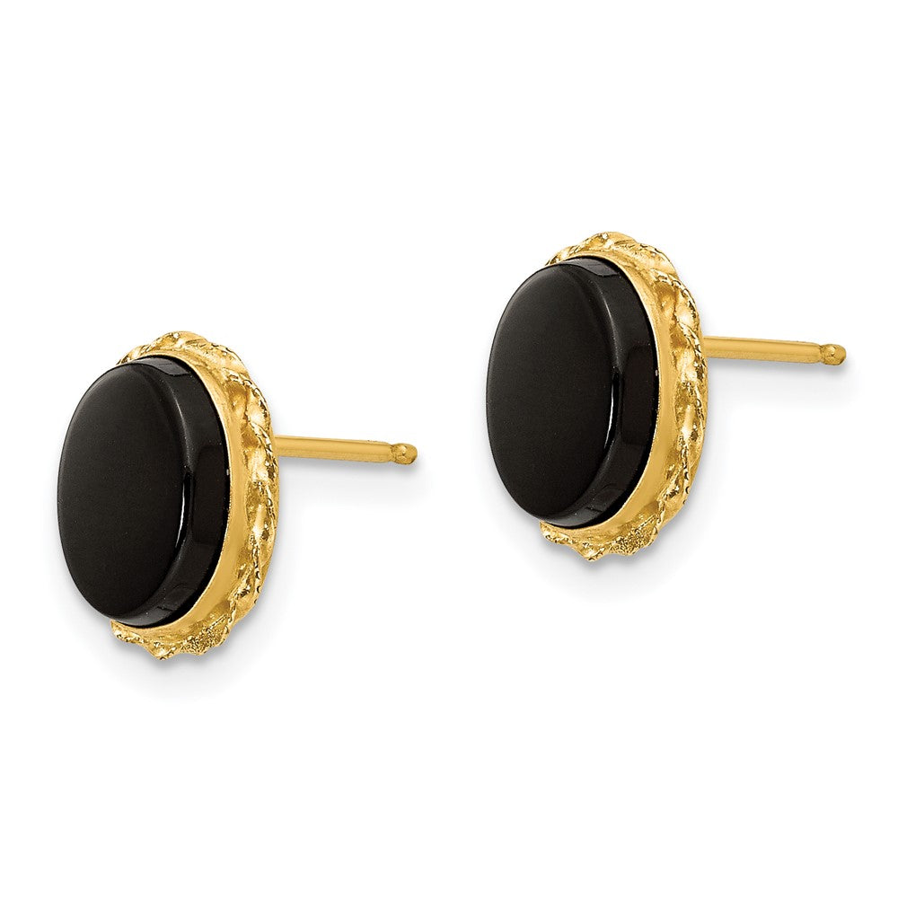 14k Madi K Bezel Onyx Earrings