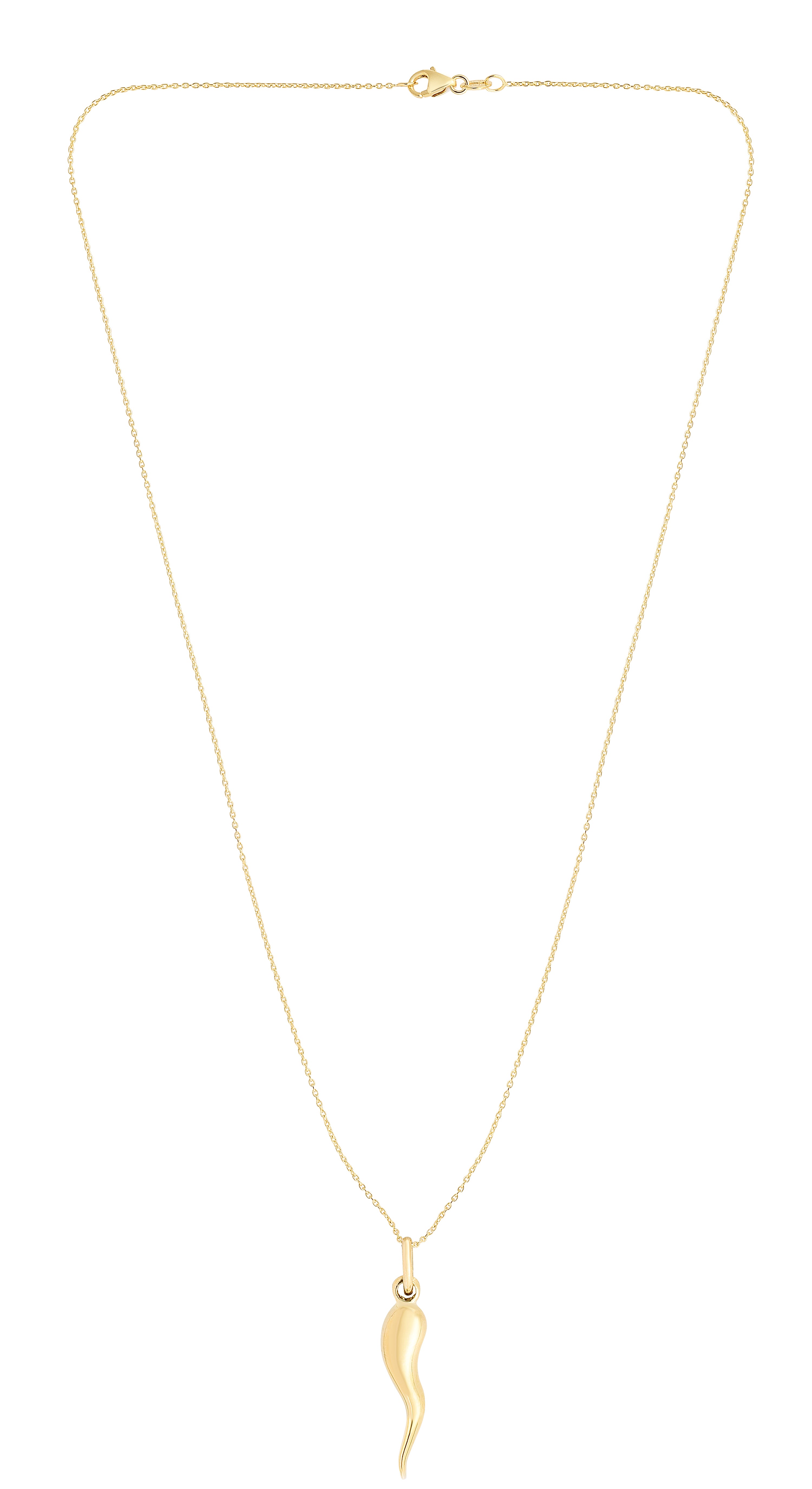 14K Yellow Gold 18" Italian Horn Necklace