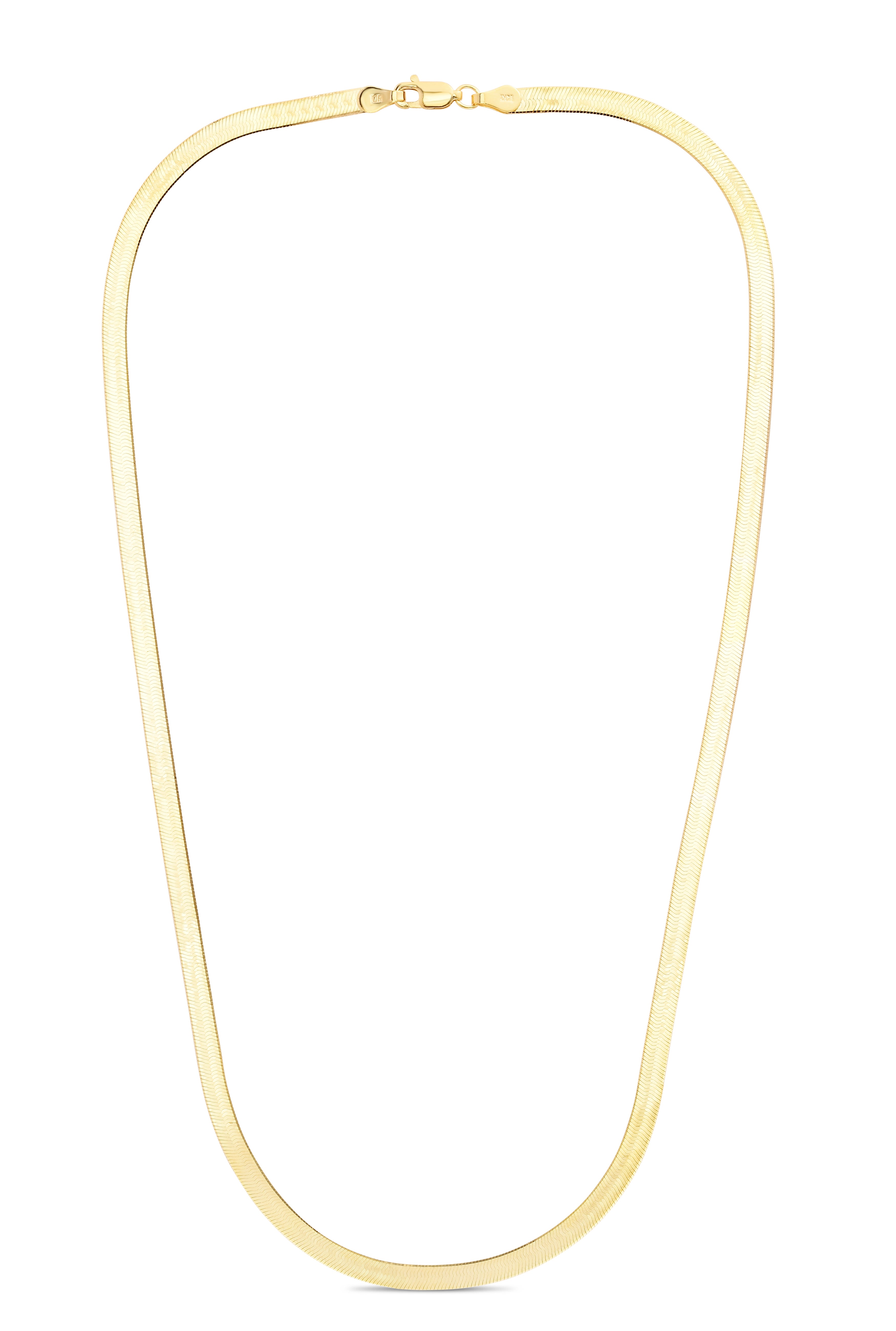 14K Yellow Gold 4mm Imperial Herringbone 24" Chain with Lobster Lock