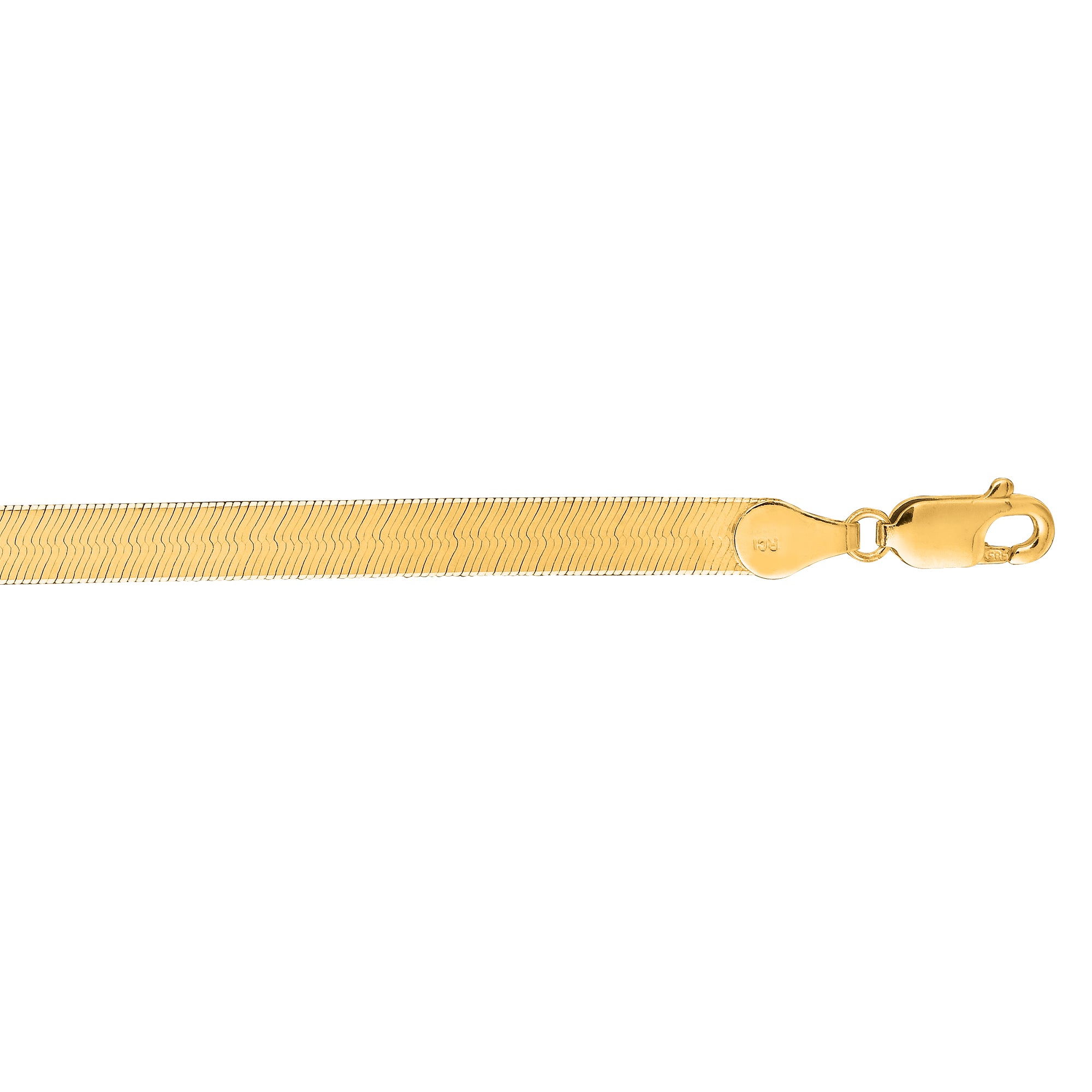 14K Yellow Gold 5mm Imperial Herringbone 24" Chain with Lobster Lock