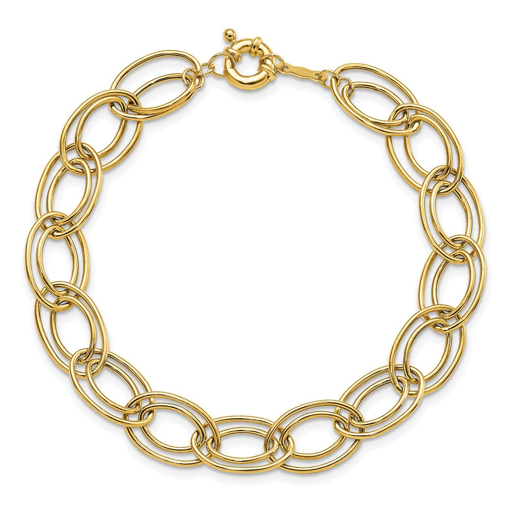 14K Fancy Oval Link Bracelet