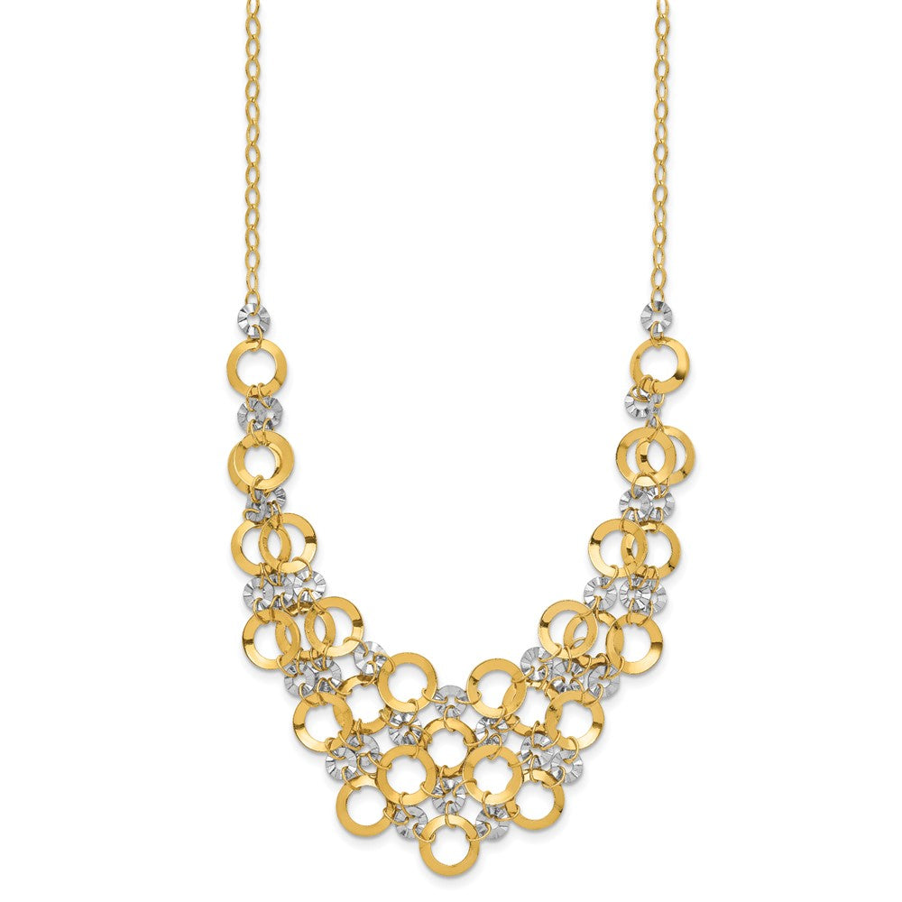 14K Two-Tone Adjustable Circle Necklace