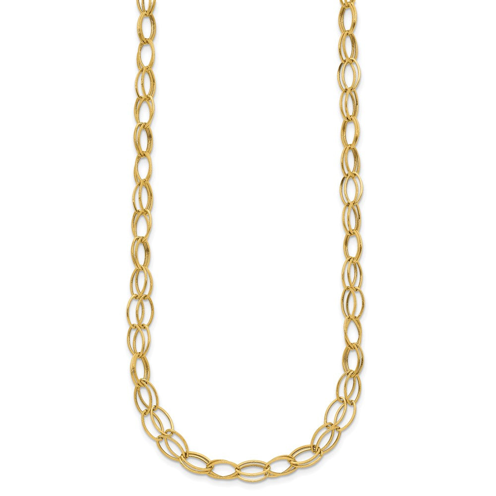 14K Double Strand Oval Links w/ 2in Ext Necklace