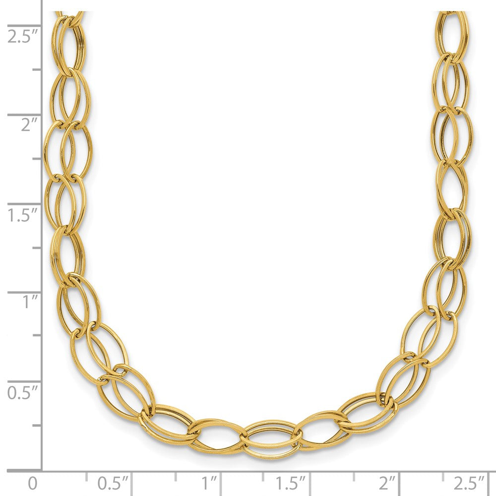 14K Double Strand Oval Links w/ 2in Ext Necklace