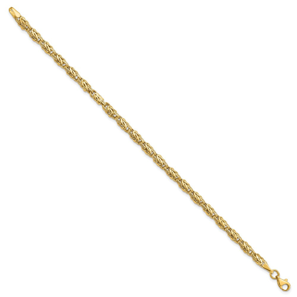 14K Gold Polished Fancy Byzantine Bracelet