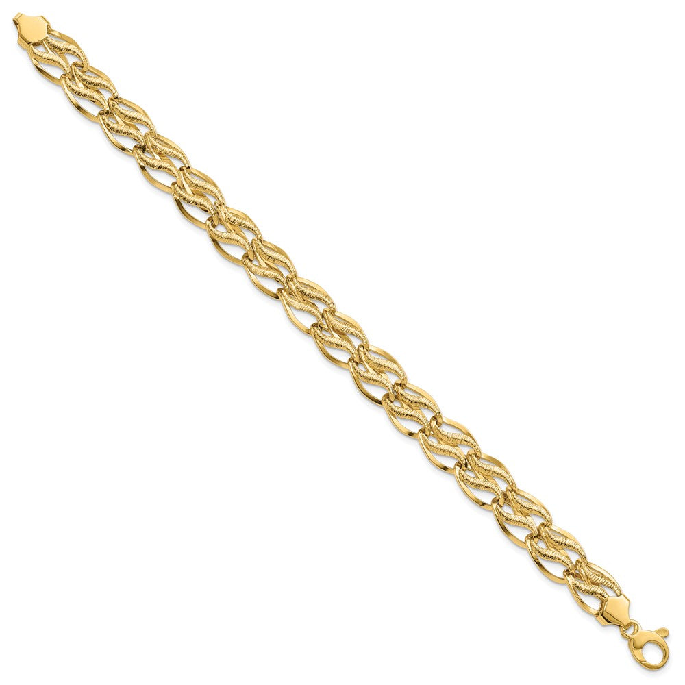 14K 8 inch Fancy Link Bracelet