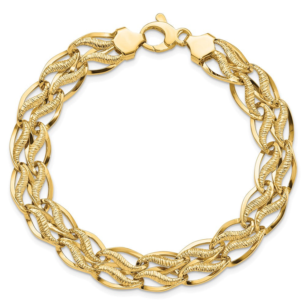 14K 8 inch Fancy Link Bracelet