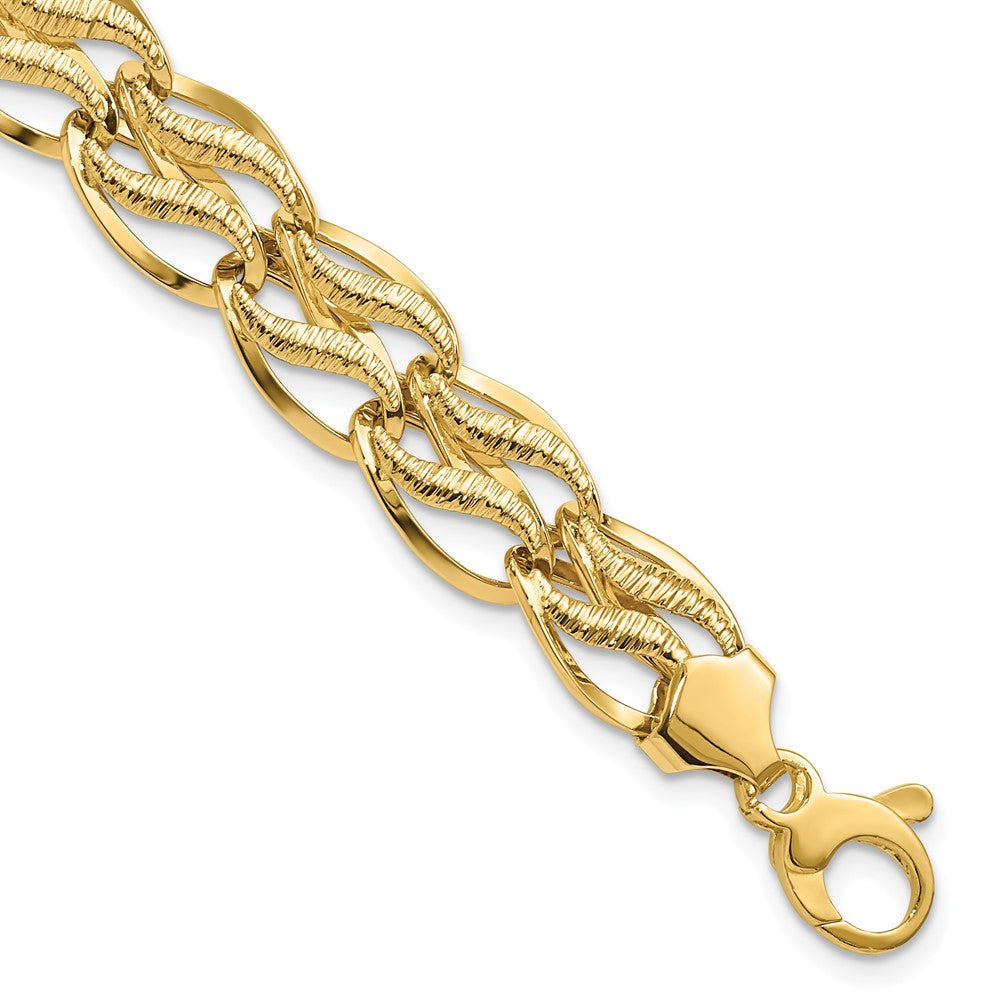 14K 8 inch Fancy Link Bracelet