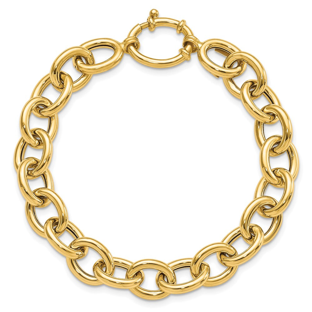 14k Polished Fancy Oval Link Bracelet