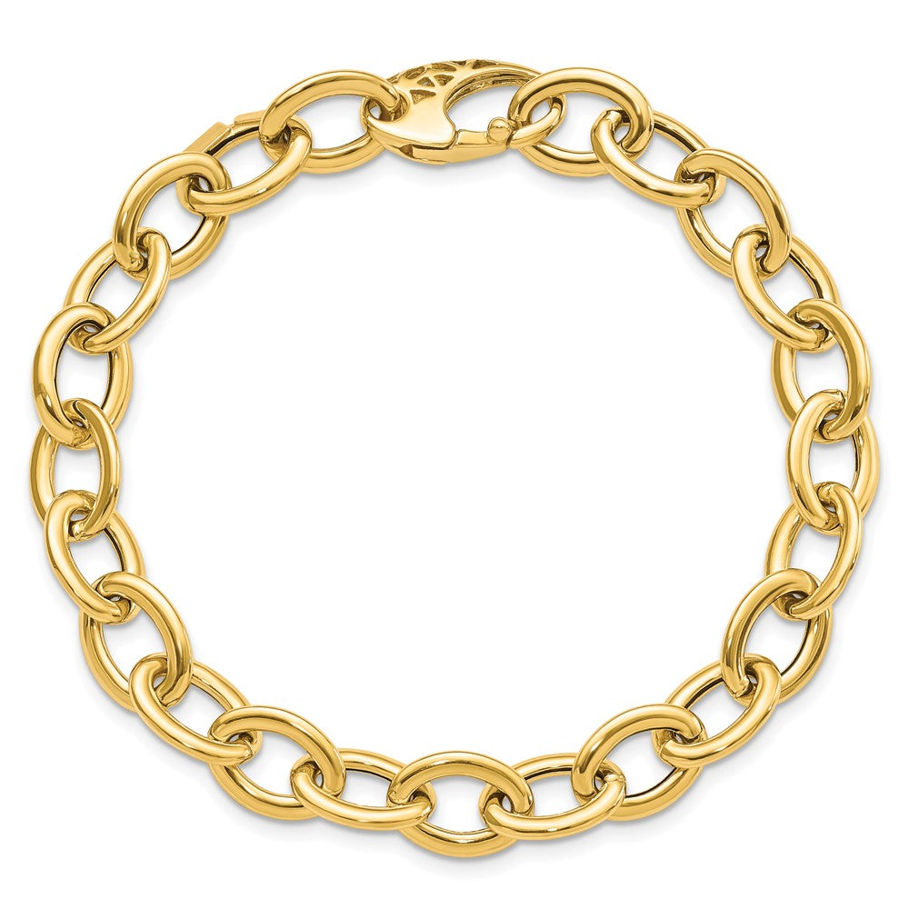 14k Polished Fancy Oval Link Bracelet