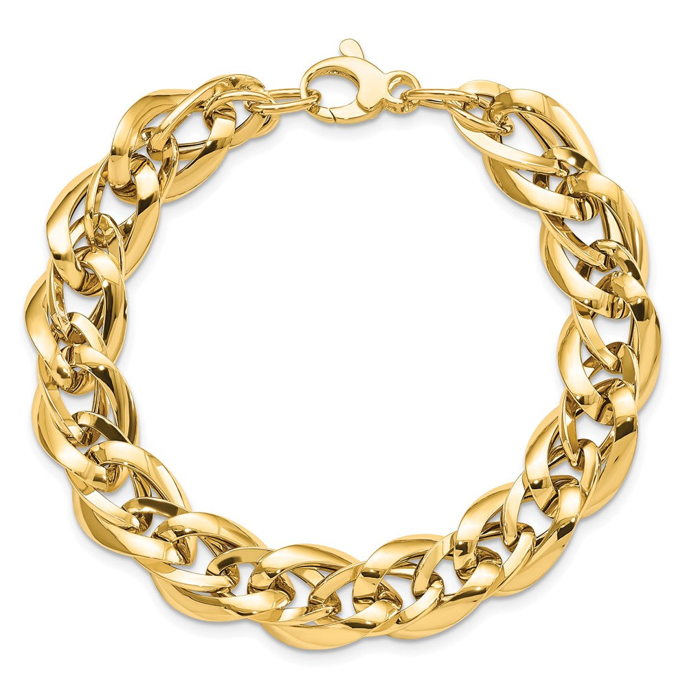 14k Polished Fancy Link 7.5 inch Bracelet