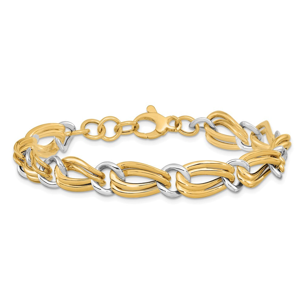 14k Two-Tone Polished Bracelet