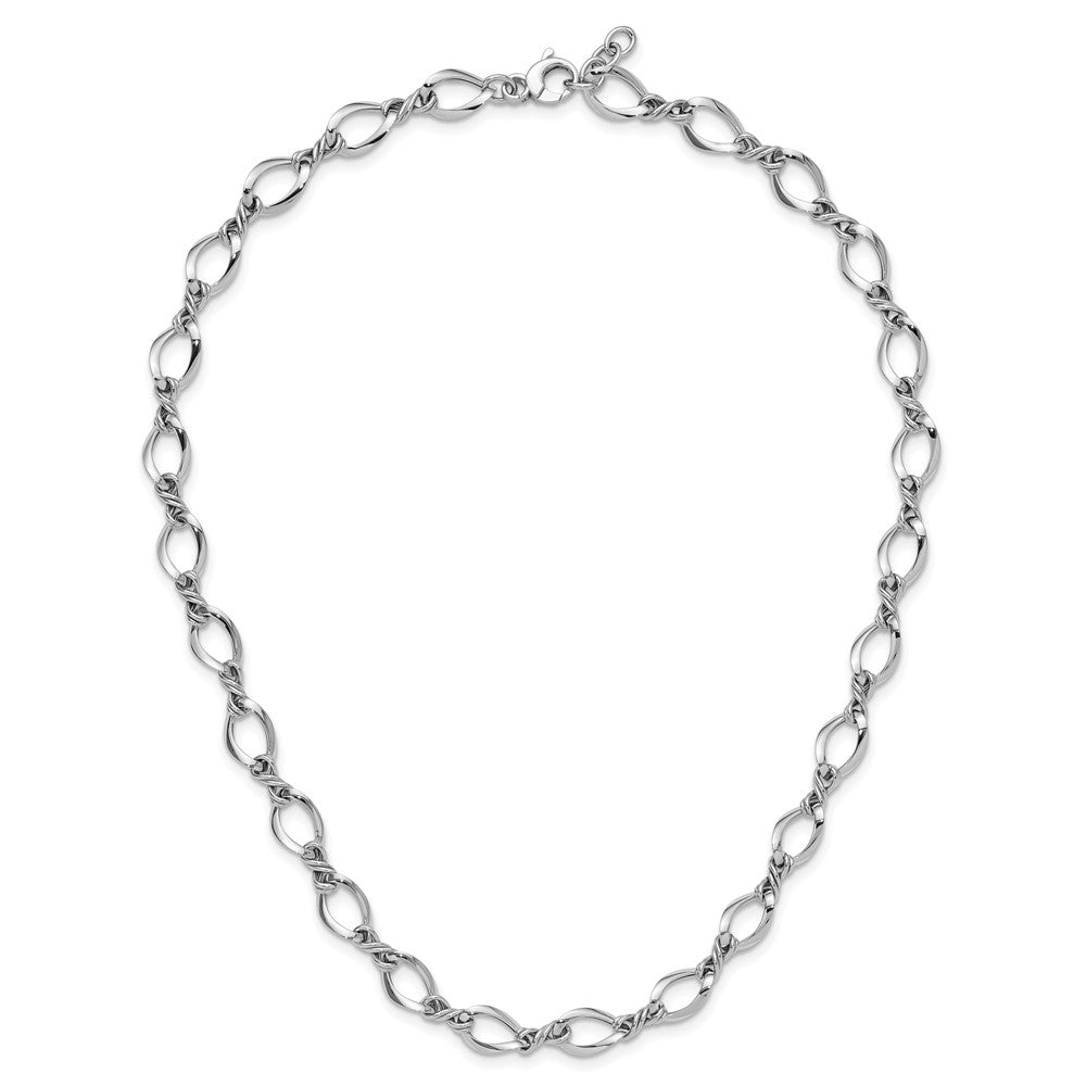 14k White Gold Fancy Link 18in Necklace