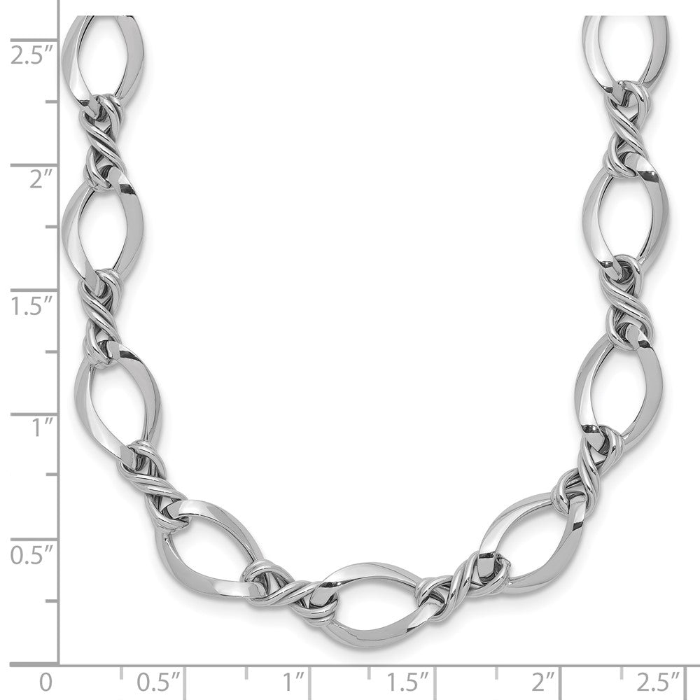 14k White Gold Fancy Link 18in Necklace