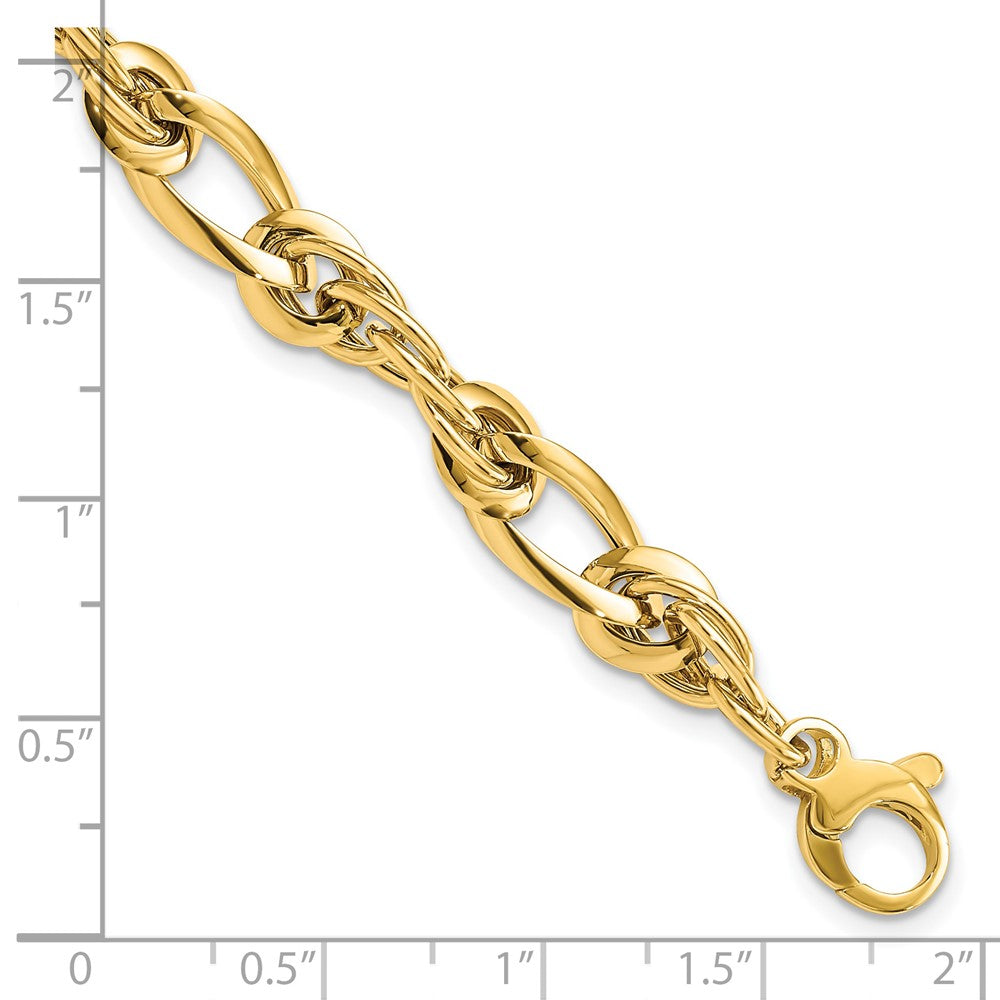 14k Polished Fancy Link 7in Bracelet