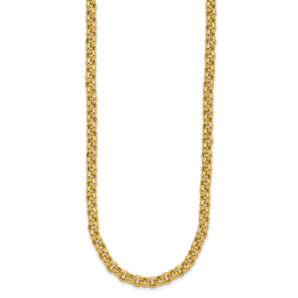 14k 18in 5mm Polished Fancy Rolo Link Necklace