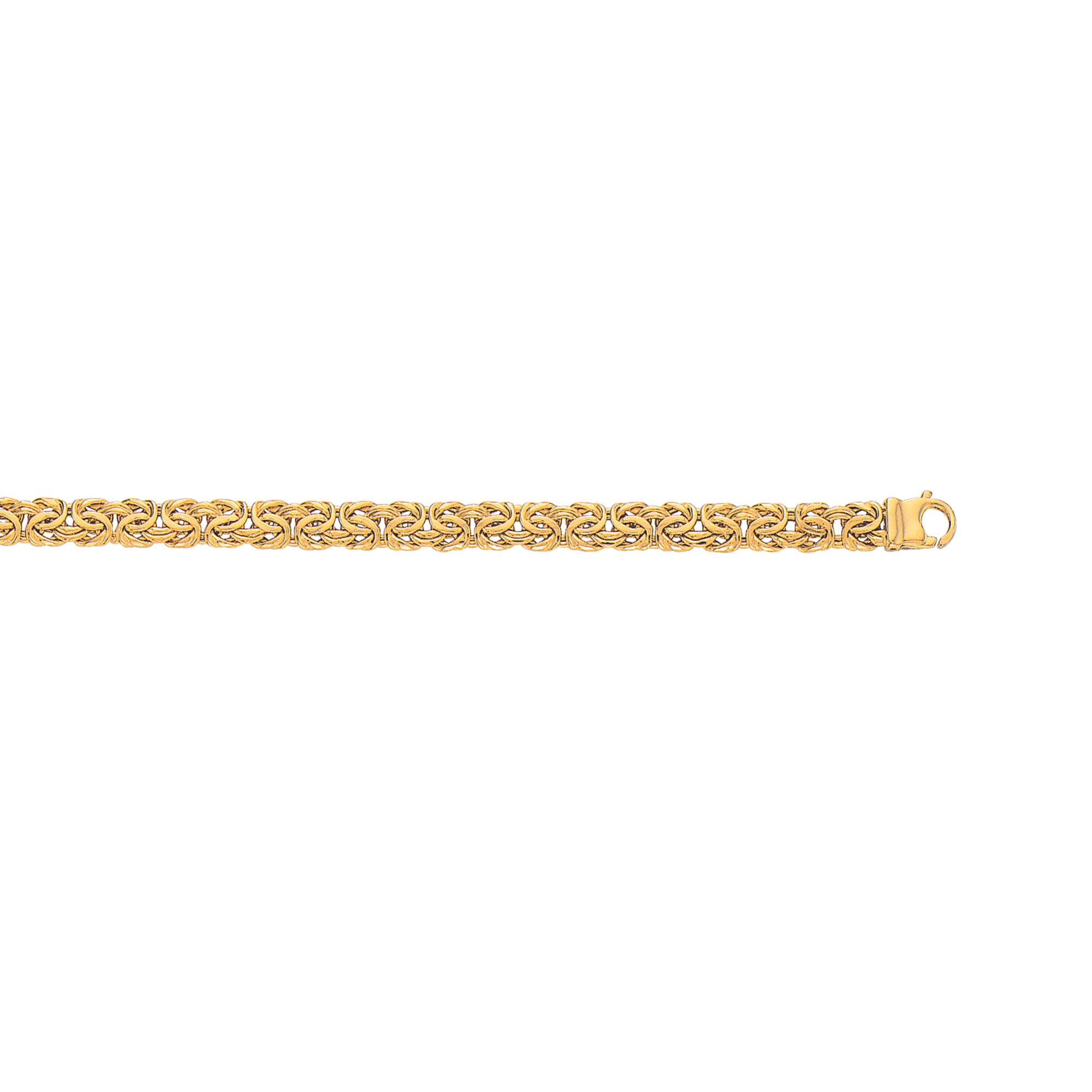 14K Yellow Gold 8" 7.2mm Byzantine Bracelet