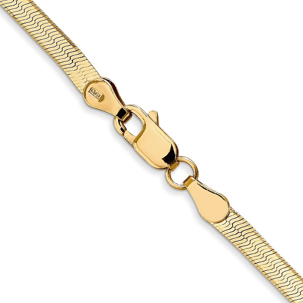 14K 24 inch 3mm Silky Herringbone with Lobster Clasp Chain