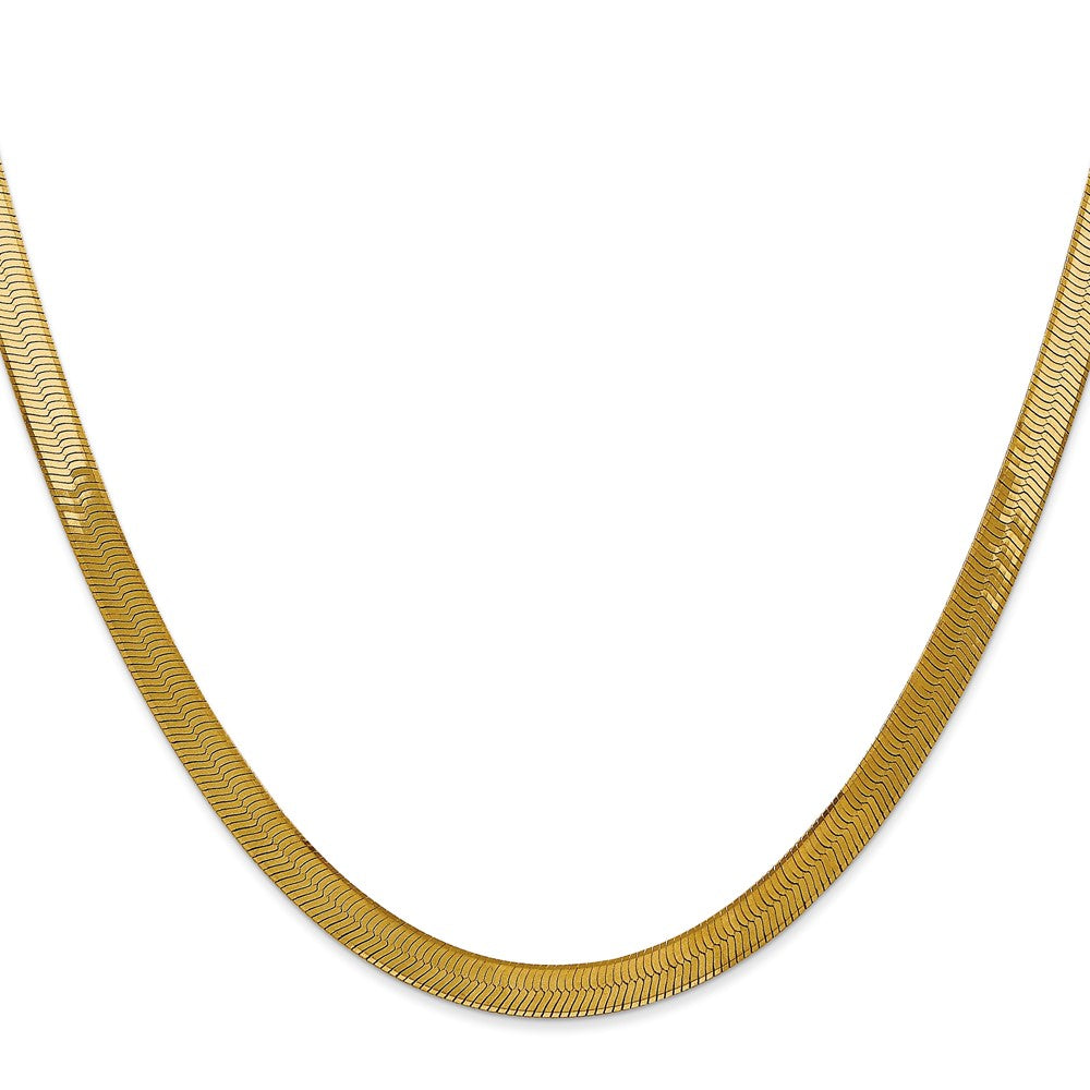 14K 24 inch 5mm Silky Herringbone with Lobster Clasp Chain