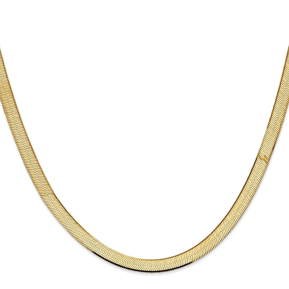 14K 24 inch 5.5mm Silky Herringbone with Lobster Clasp Chain