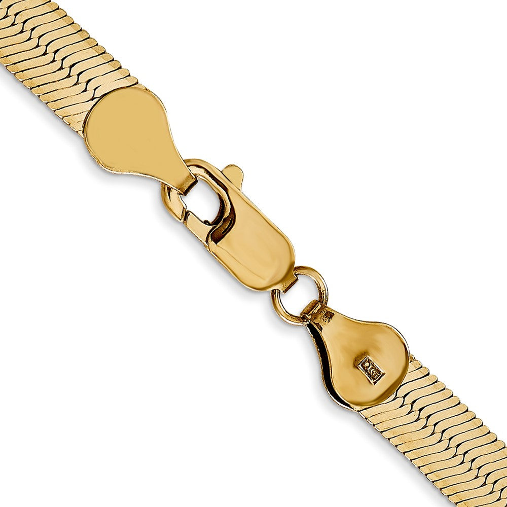 14K 24 inch 5.5mm Silky Herringbone with Lobster Clasp Chain