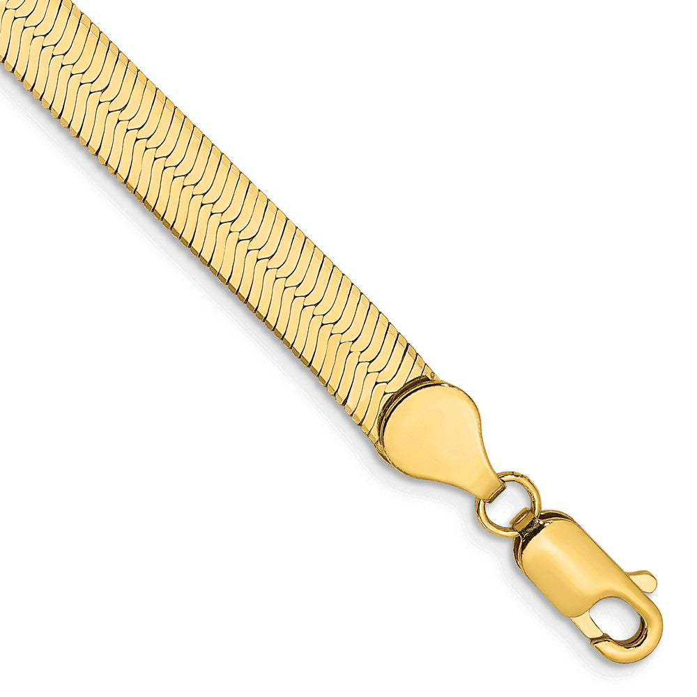 14K 7 inch 5.5mm Silky Herringbone with Lobster Clasp Bracelet