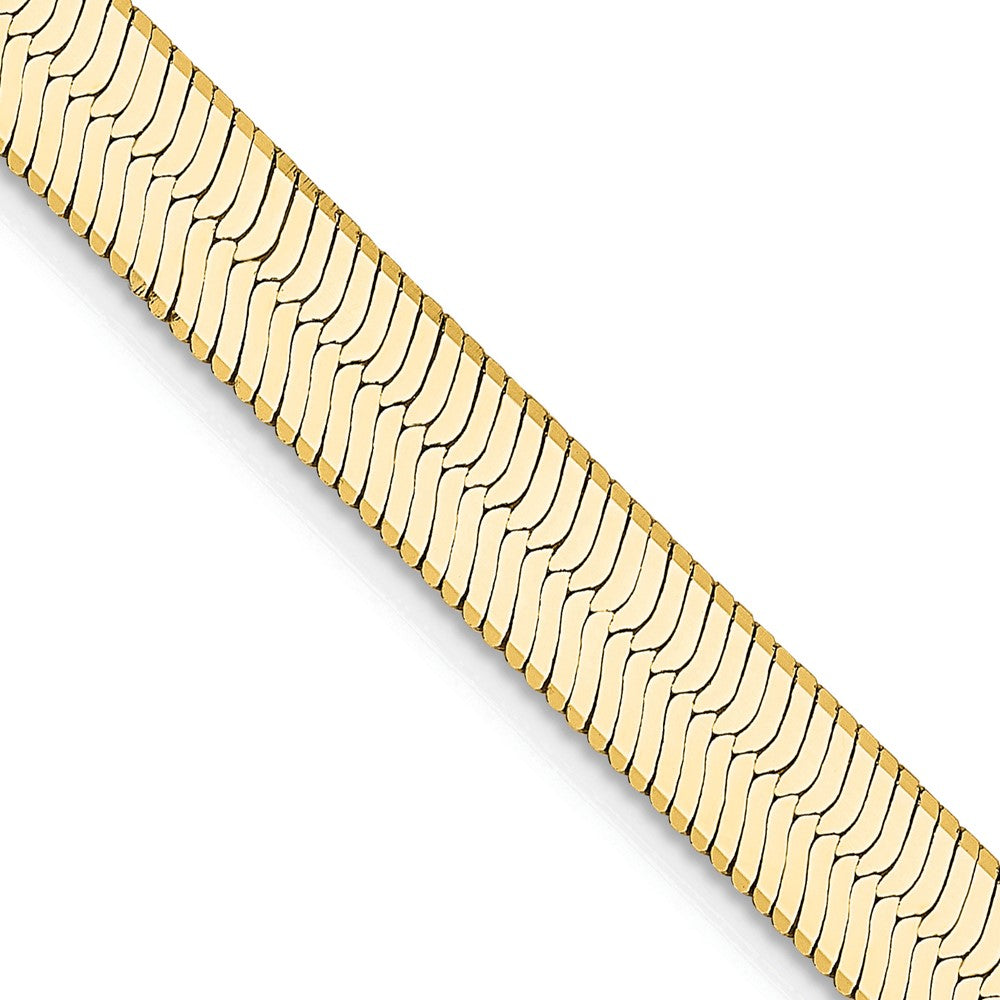 14K 16 inch 5.5mm Silky Herringbone with Lobster Clasp Chain