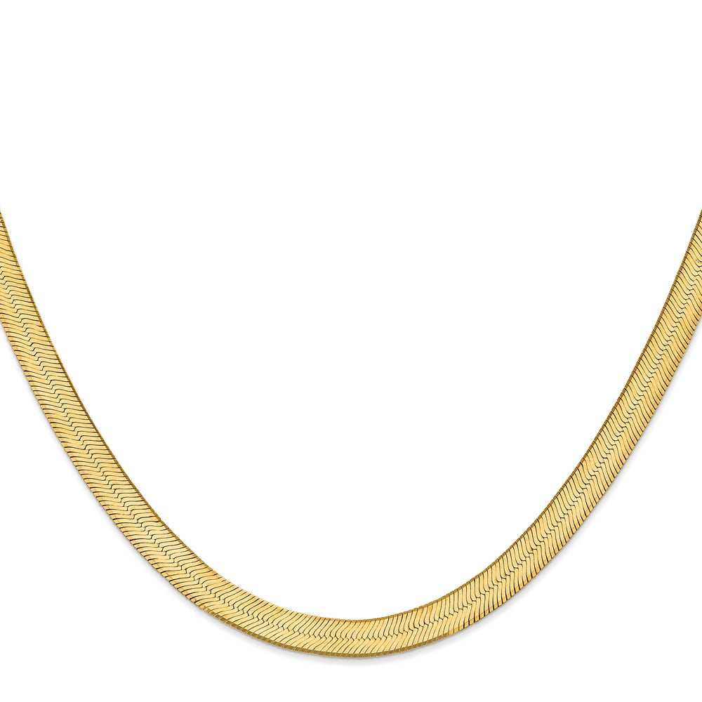 14K 24 inch 6.5mm Silky Herringbone with Lobster Clasp Chain