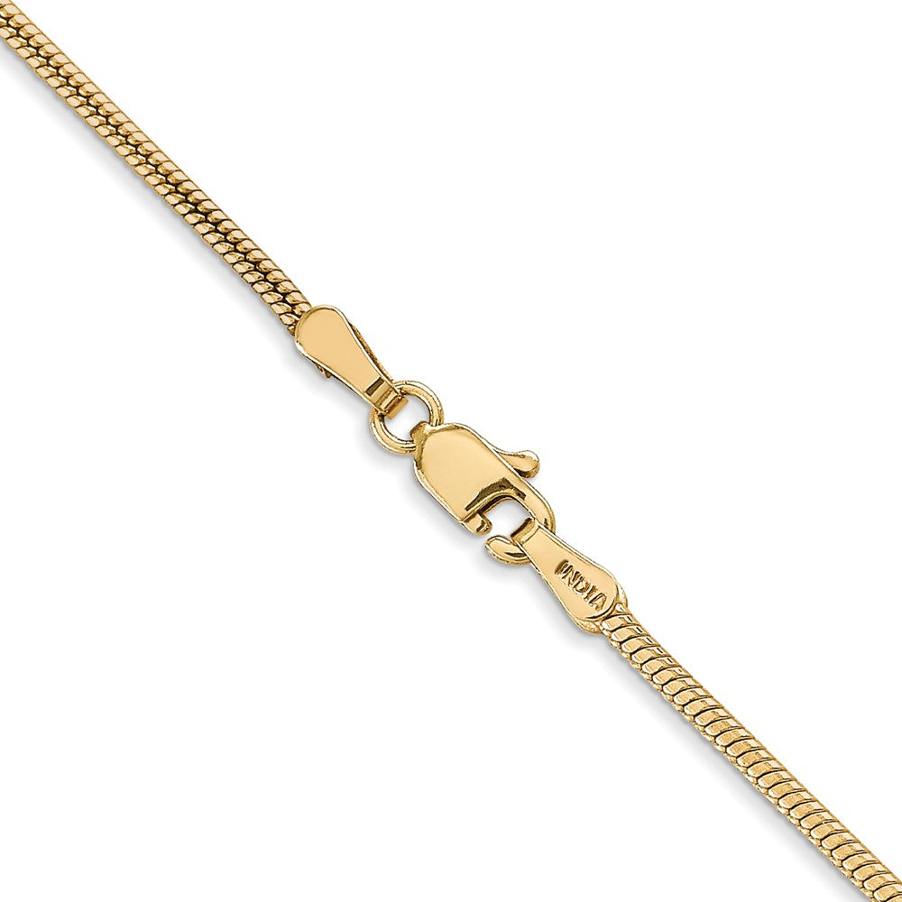 14K 24 inch 1.6mm Round Snake Lobster Clasp Chain