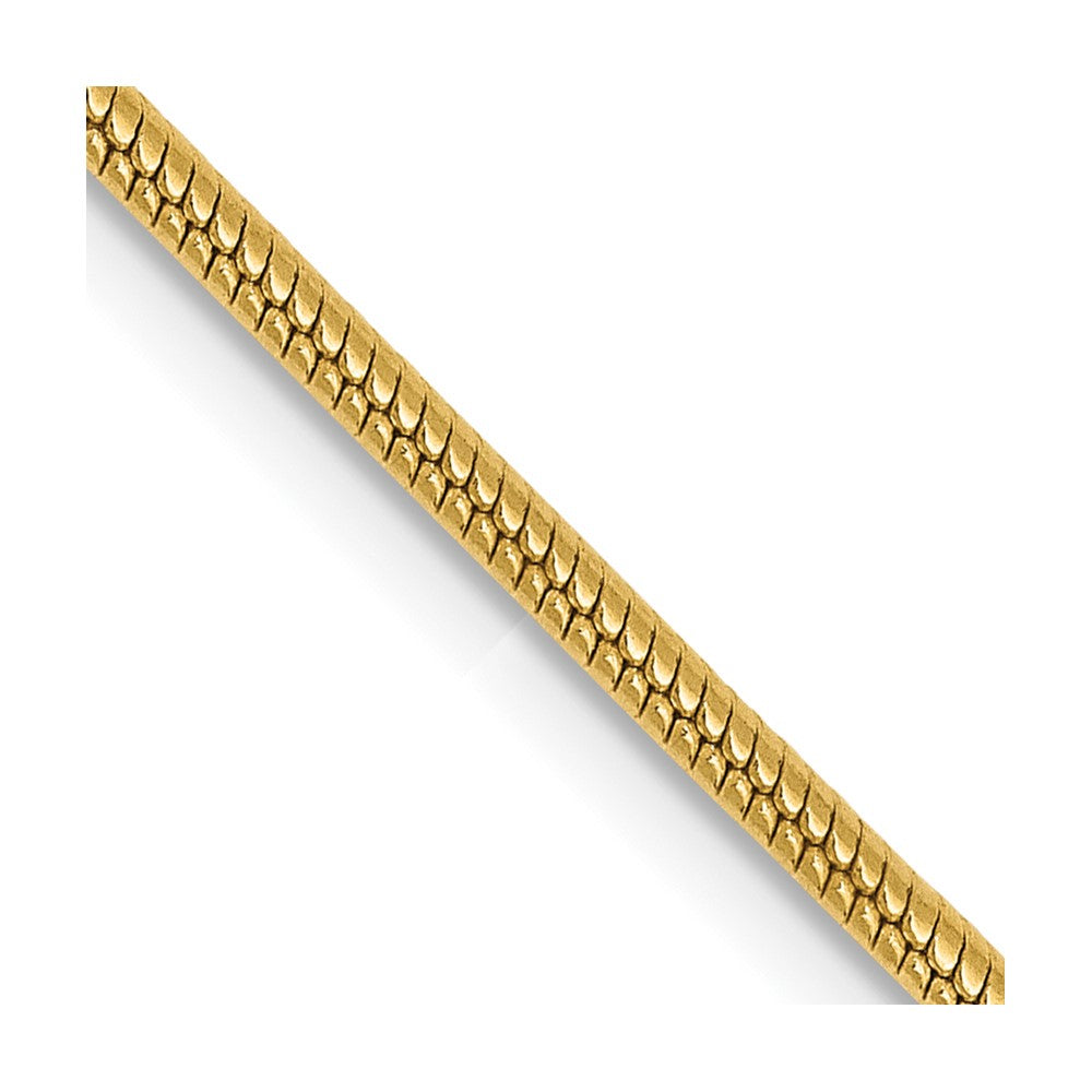 14K 30 inch 1.6mm Round Snake Lobster Clasp Chain