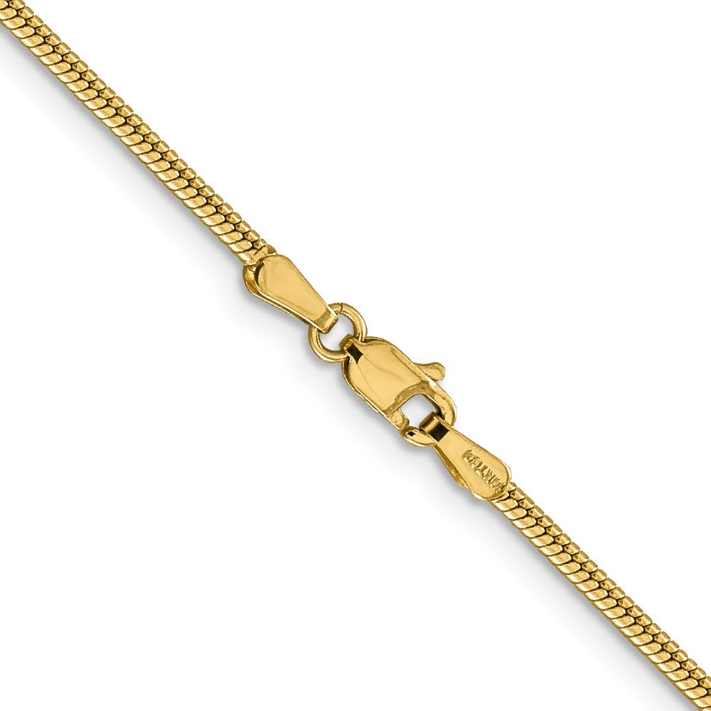 14K 24 inch 1.85mm Round Snake Lobster Clasp Chain