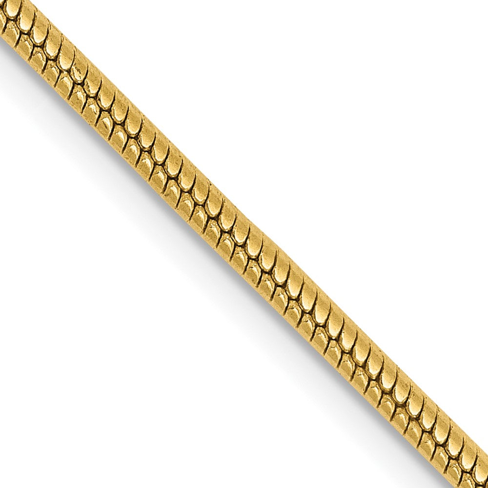 14K 24 inch 1.85mm Round Snake Lobster Clasp Chain