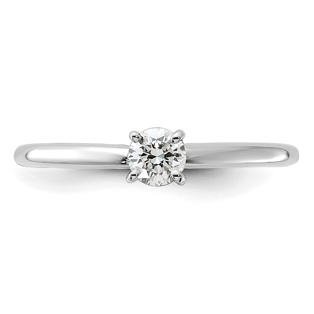 14K White Gold 1/4 carat Round VS/SI DEF Lab Grown Diamond Solitaire 4 Prong Size 5 Engagement Ring