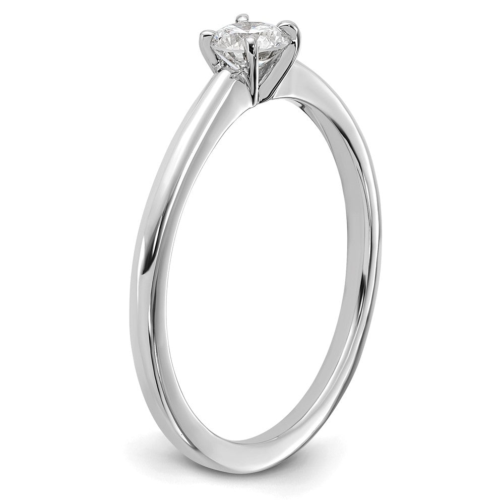 14K White Gold 1/4 carat Round VS/SI DEF Lab Grown Diamond Solitaire 4 Prong Size 5 Engagement Ring