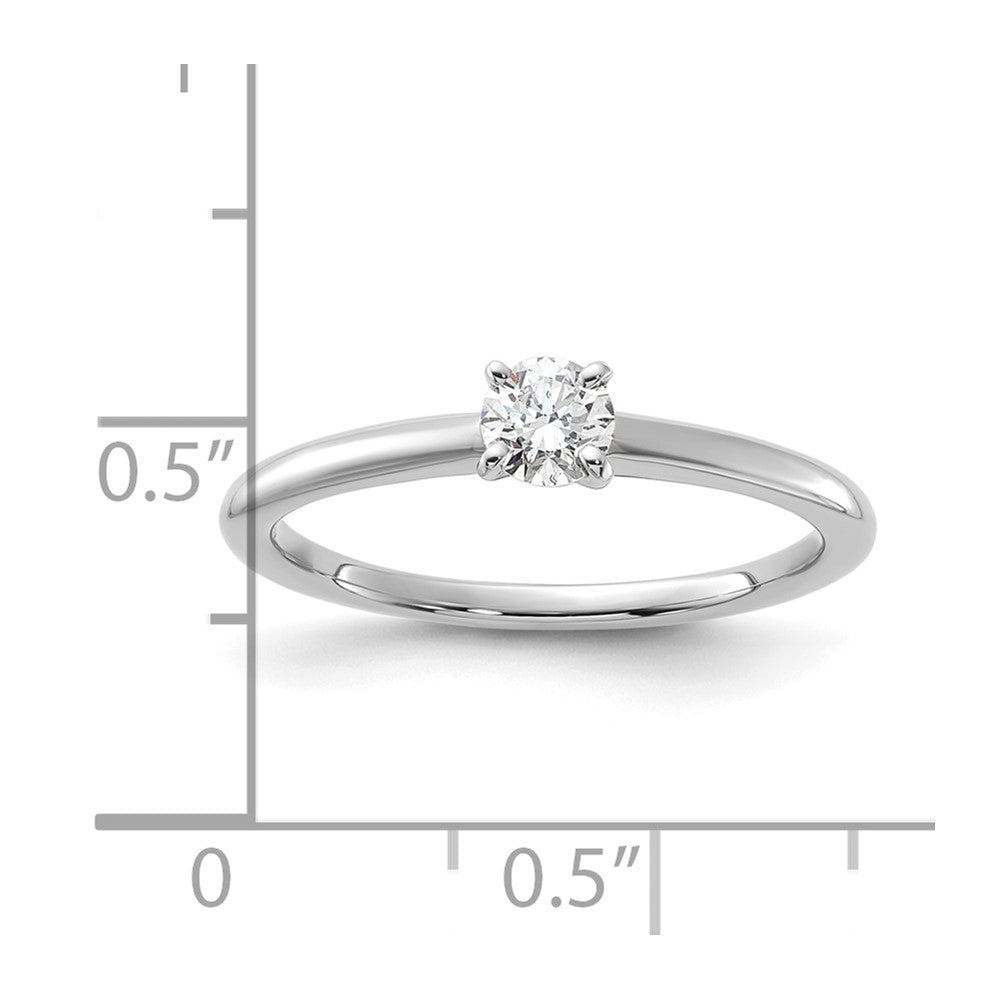 14K White Gold 1/4 carat Round VS/SI DEF Lab Grown Diamond Solitaire 4 Prong Size 5 Engagement Ring