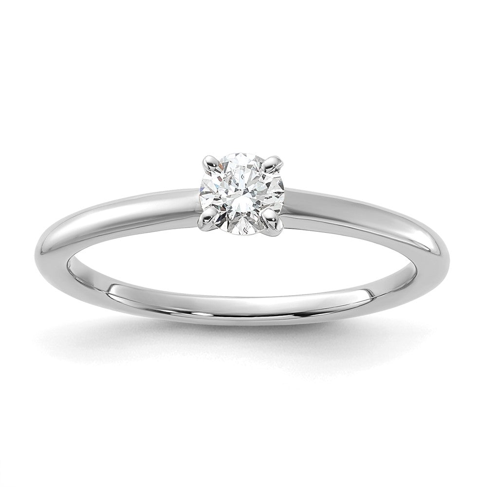 14K White Gold 1/4 carat Round VS/SI DEF Lab Grown Diamond Solitaire 4 Prong Size 5 Engagement Ring